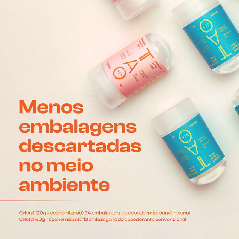 Desodorante Natural Stick Cristal 60g Azul – Sem cheiro, Sem Alumínio e Vegano.