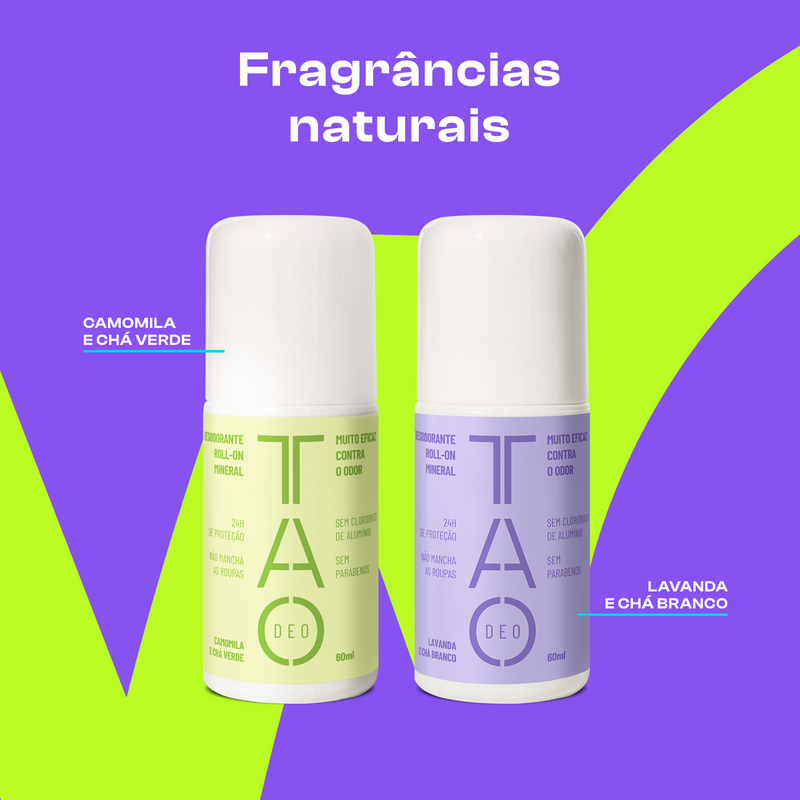 Desodorante Natural Sem Cloridrato de Alumínio TAO DEO Roll-on Lavanda e Chá Branco 60ml