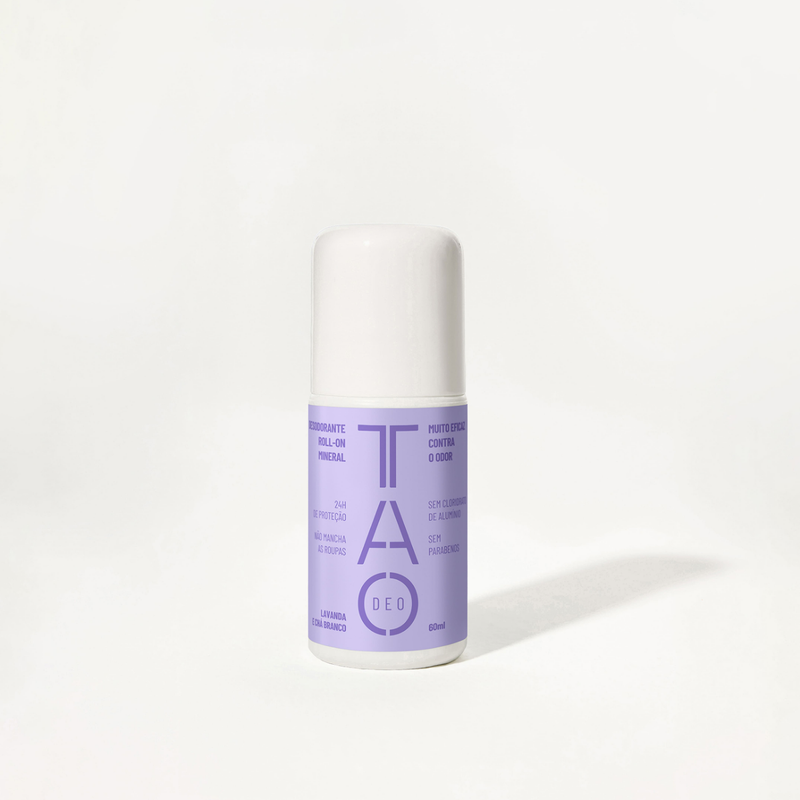 Desodorante Natural Roll-on 60ml. Lavanda e Chá Branco, Sem Alumínio e Vegano