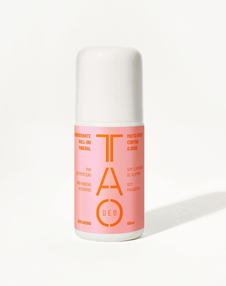 Desodorante Natural Sem Cloridrato de Alumínio TAO DEO Roll-on Sem Cheiro 60ml Rosa