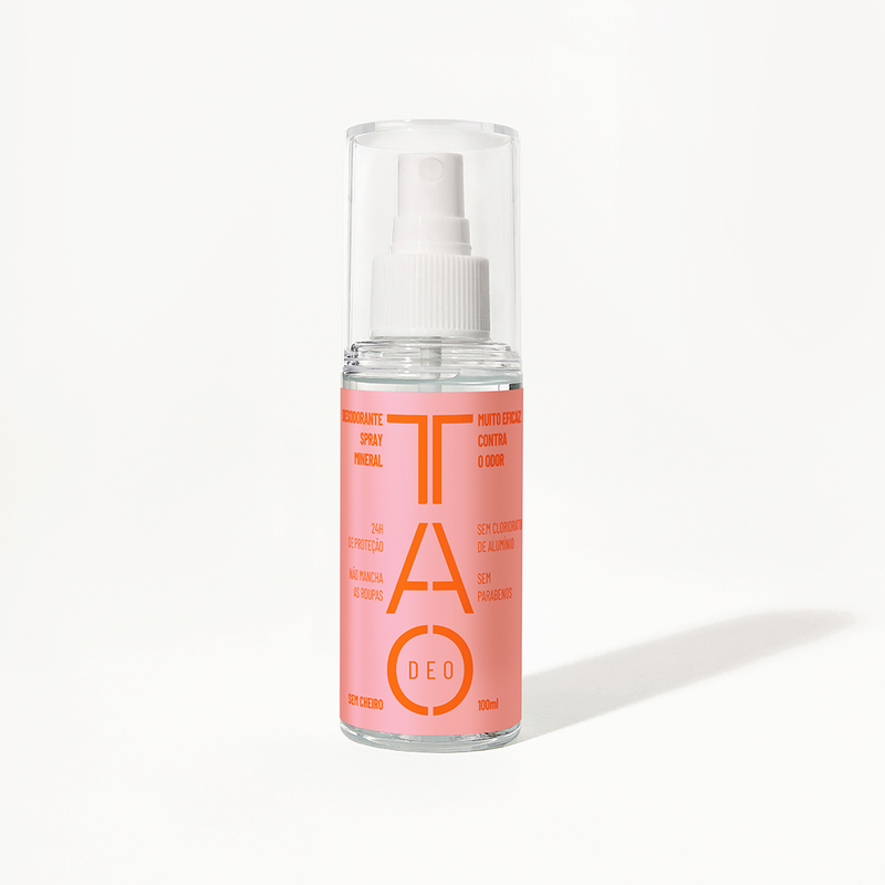Desodorante Natural Sem Cloridrato de Alumínio TAO DEO Spray Sem Cheiro 100ml  Rosa