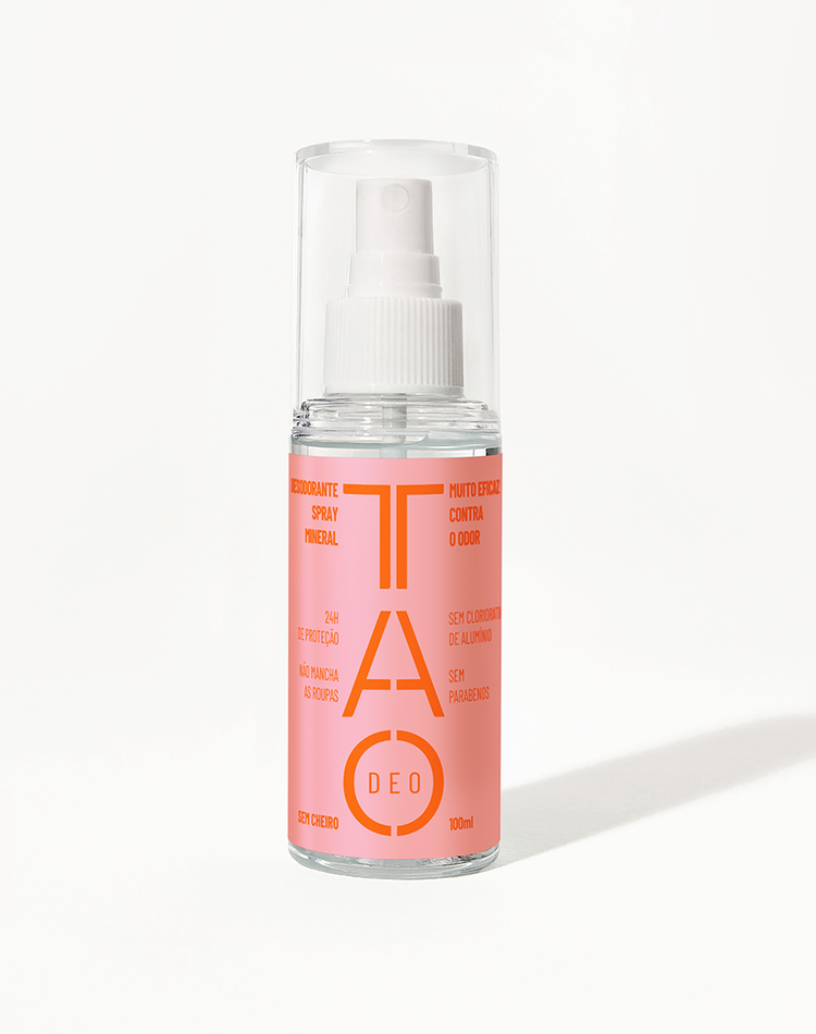 Desodorante Natural Sem Cloridrato de Alumínio TAO DEO Spray Sem Cheiro 100ml  Rosa