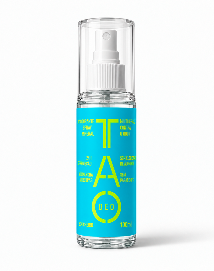 Desodorante Natural Sem Cloridrato de Alumínio TAO DEO Spray Sem Cheiro 100ml Azul