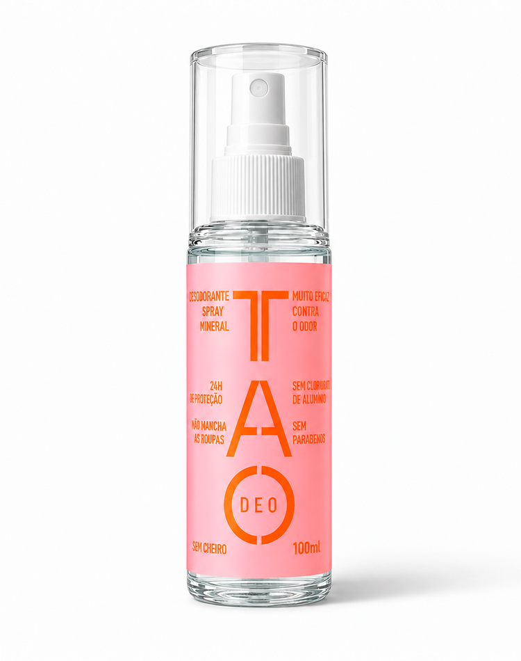 Desodorante Natural Sem Cloridrato de Alumínio TAO DEO Spray Sem Cheiro 100ml  Rosa
