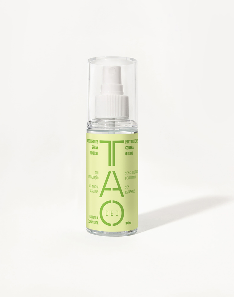 Desodorante Natural Sem Cloridrato de Alumínio TAO DEO Spray Camomila e Chá Verde 100ml