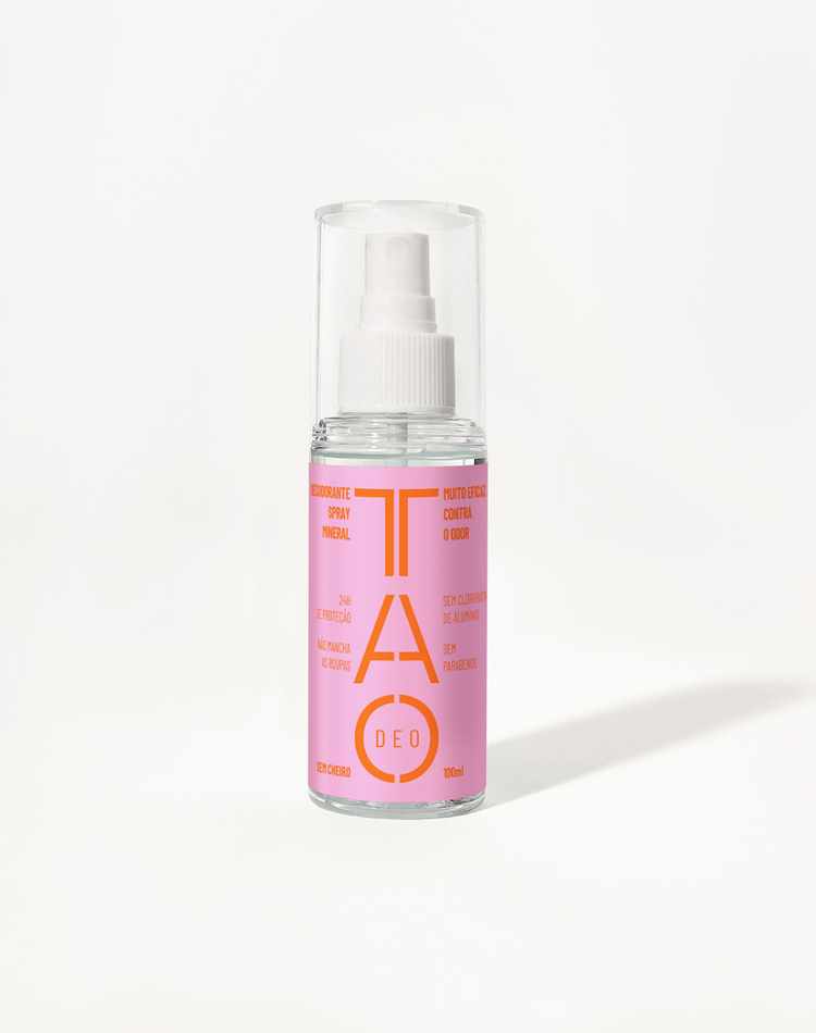 Desodorante Natural Sem Cloridrato de Alumínio TAO DEO Spray Sem Cheiro 100ml  Rosa