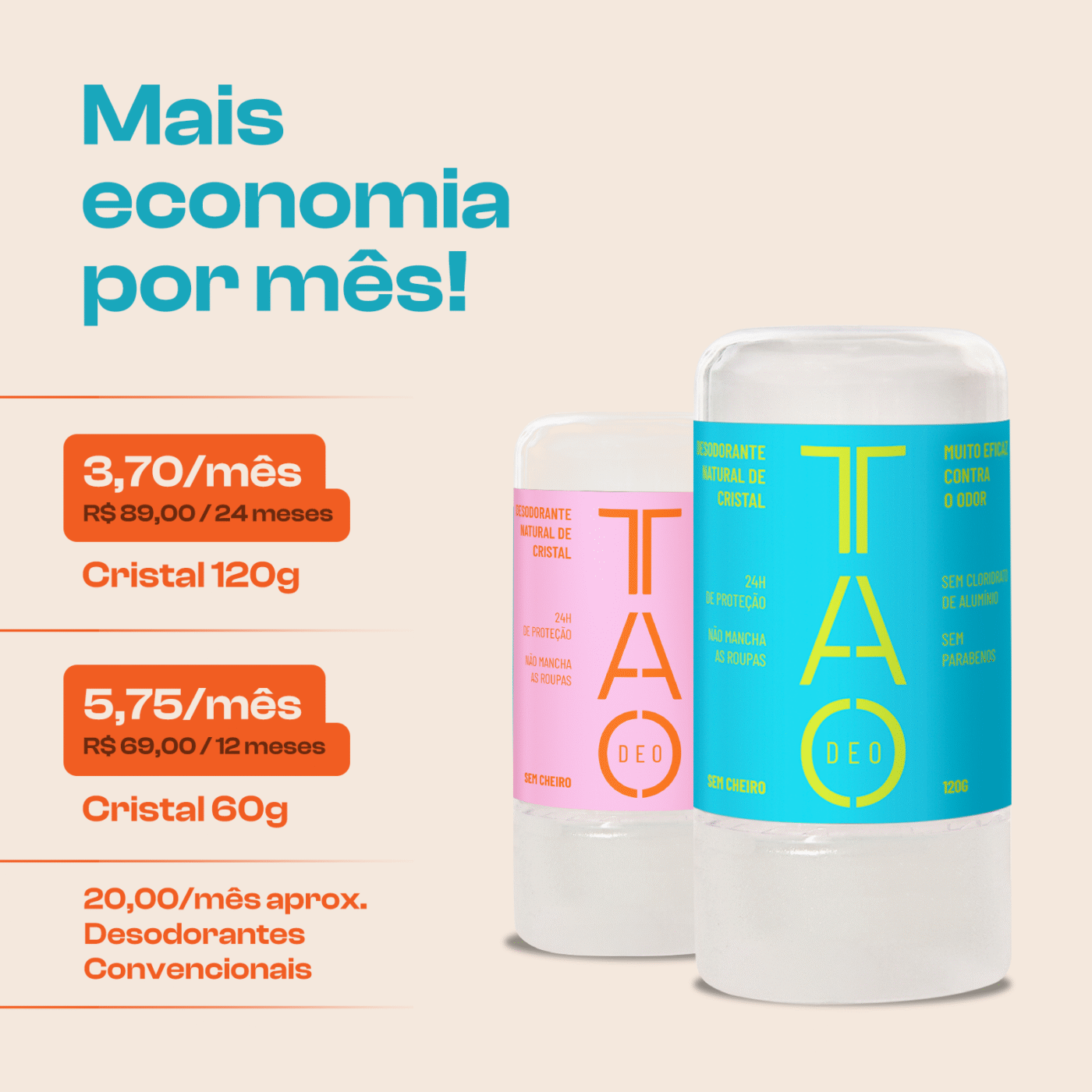 Desodorante Natural Stick Cristal 60g – Sem cheiro, Sem Alumínio e Vegano - Imagem 7