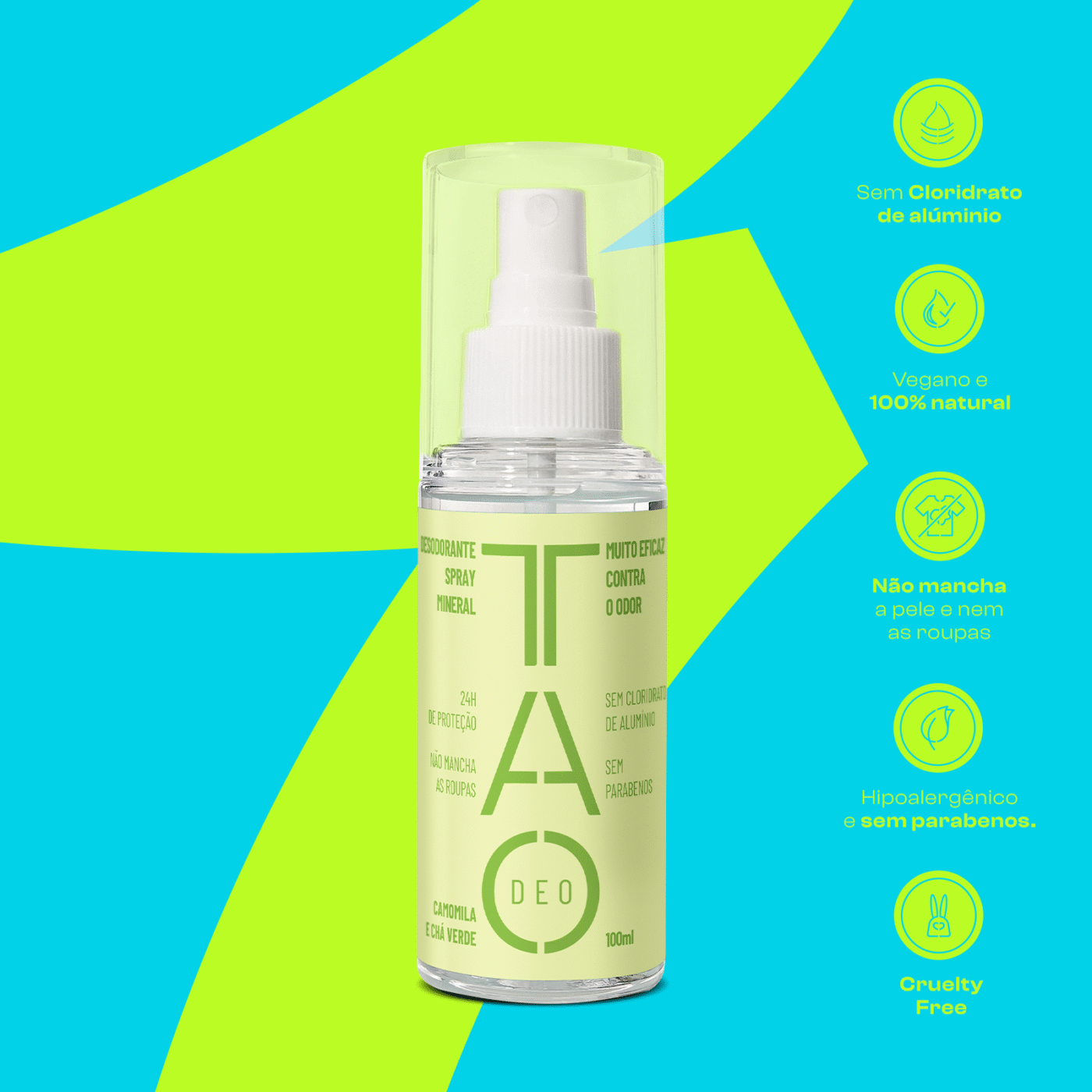 Desodorante Natural Spray 100ml. Camomila e Chá Verde, Sem Alumínio e Vegano - Imagem 4